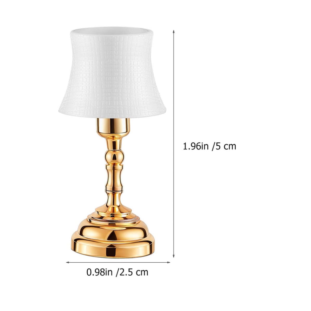 SOLUSTRE Mini Lámpara de Mesa LED para Casa de Muñecas, 2 Piezas, Decoración de Mini Casas Luz Clara, Plástico y Aleación de Aluminio para Escena DIY