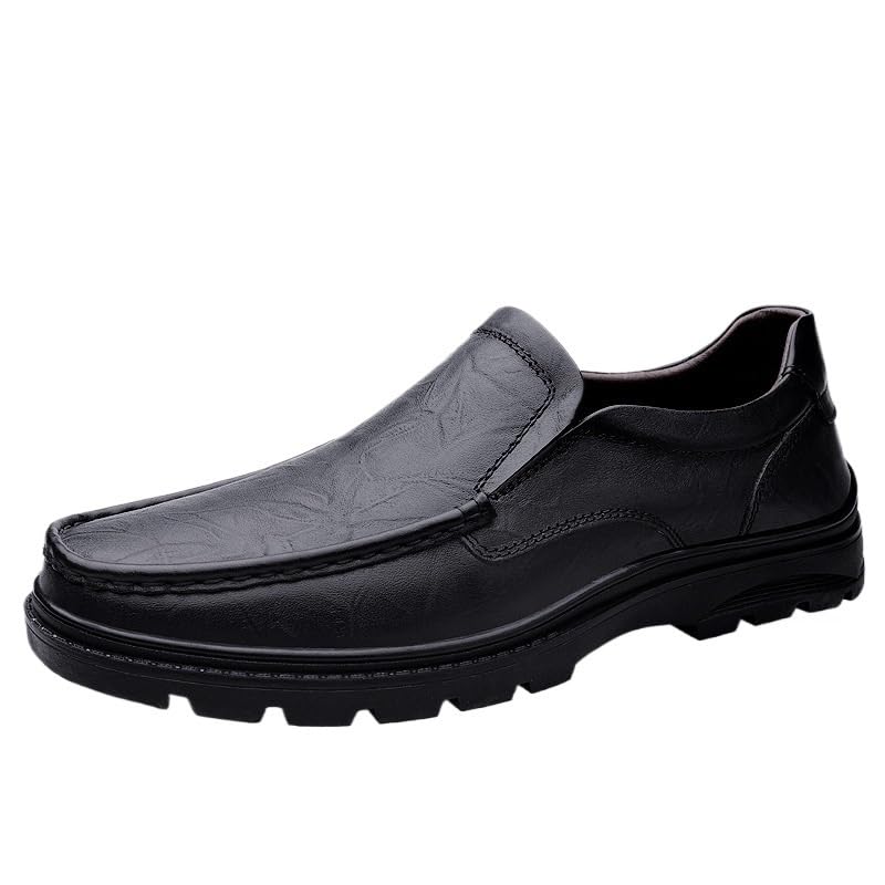 Men's Slip-On Leather Dress Shoes, Comfortable Soft Bottom Oxford Shoes