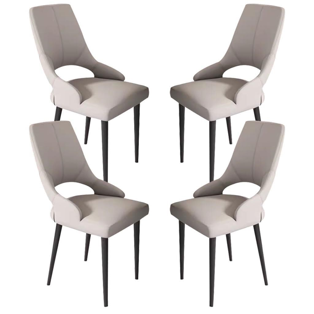 Esszimmerstühle aus PU-Leder, 4er-Set, für Küche, Wohnzimmer, Lounge-Thekenstühle, Schreibtischstuhl für den Haushalt, stabile Metallbeine für Büro, Lounge, Esszimmer, Küche, Schlafzimmer (F