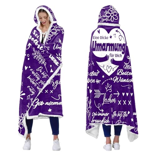 MZIEIU Beste Freundin Geschenke, Eine Dicke Umarmung Decke mit ärmeln - Mutmacher Geschenk für Freundin, Geschenk Freundin Geburtstag, Geburtstagsgeschenk für Frauen Mama Freundin Schwester Frau Oma