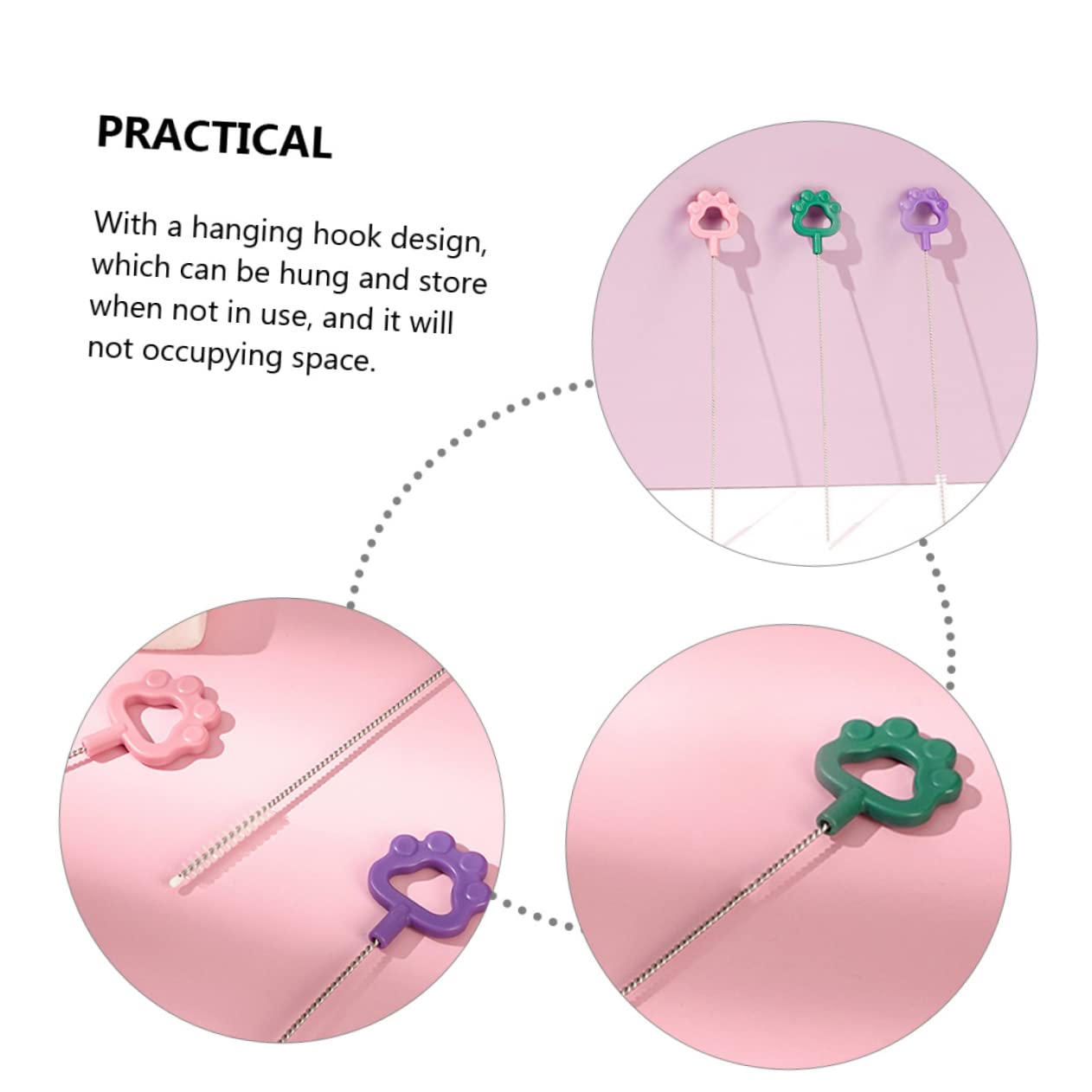FRCOLOR Juego De 3 Cepillos De Cerdas Flexibles para Limpiar Pajitas Y Tetinas De Biberones Multiusos 12 Unidades X 3