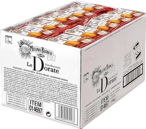 Mulino Bianco - Fette Biscottate Dorate, Colazione Ricca di Gusto, 100 confezioni da 17g