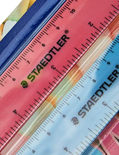 STAEDTLER 56215PSBK2ST Pastel Line Lineal (Tuschekante, für Zeichnungen und Linien, Blisterkarte mit 2 Linealen in trendigen Pastellfarben, Länge 15 cm)