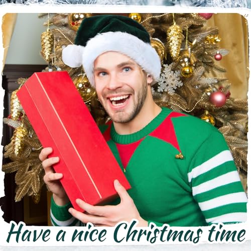 Image of Vicenpal 20 Pcs Santa Hats Bulk Plush Christmas Hats for Adults Women Men Holiday Party Costume(Dark Green)