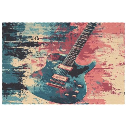 Set de table en tissu Oxford guitare lavable de qualité