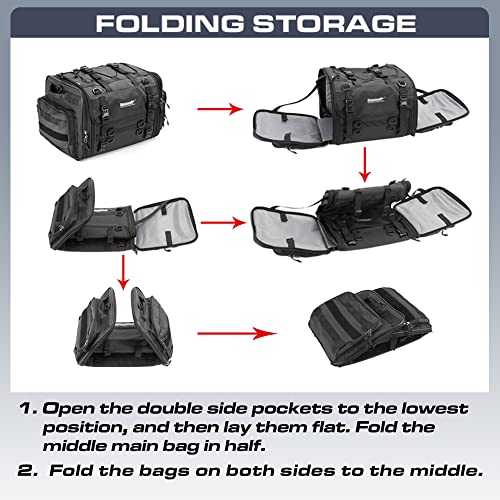 Image of Rhinowalk Motor Saddle Bag Motorcycle Rear Seat Bag Travel Luggage Trunk Tail Bag