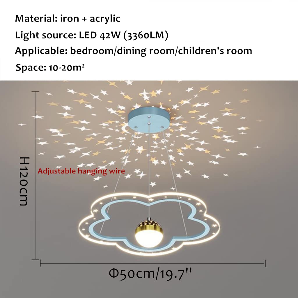 Lámpara de araña LED con diseño de Cielo Estrellado y Flores, Ideal para Habitaciones Infantiles. Lámpara Colgante Regulable con Mando a Distancia, Comedor, dormitori