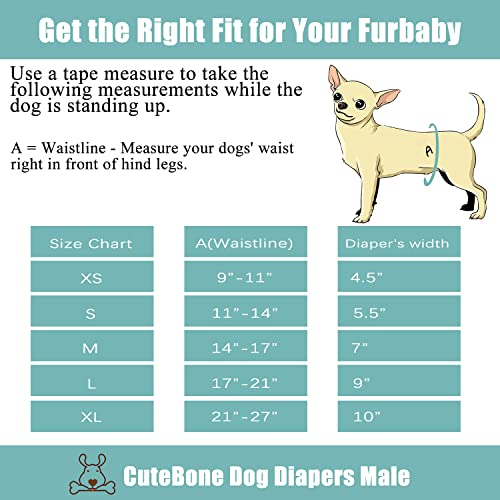 CuteBone Dog Belly Bands for Male Dogs Wraps Washable Doggie Diapers DM07S #5