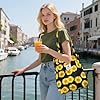 AffeGifts Corduroy Bags for Women, Sunflower Tote Bag Large Reusable Shopping Totes Corduroy Shoulder Bag Handbag Big Capacity for Shopping Work School Beach Travel Grocery #2