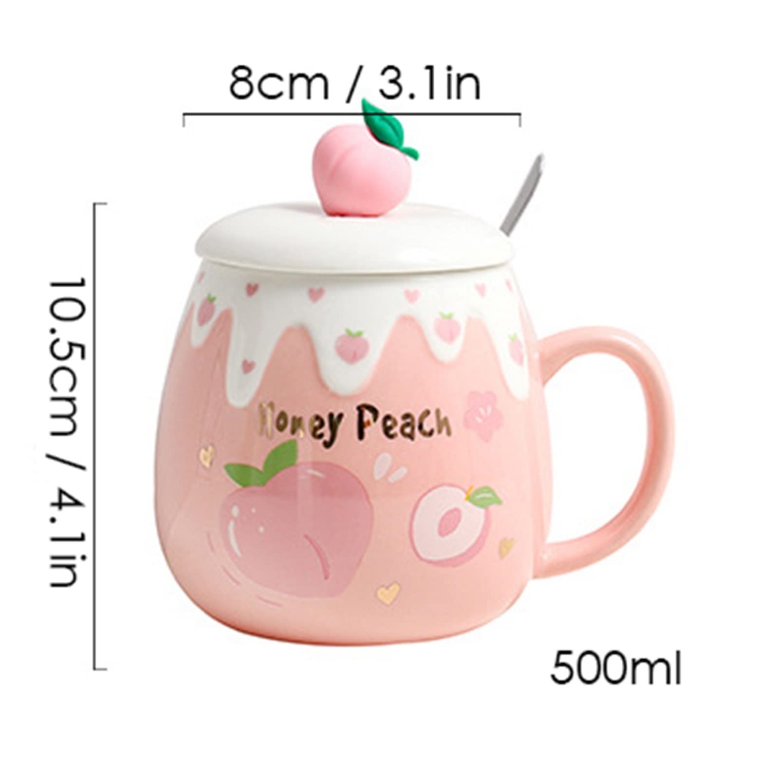 Tasse Tasses 17 oz (500 ml) ménage rose pêche en forme de tasse céramique petit déjeuner lait après-midi service à thé café hommes et femmes usage quotidien