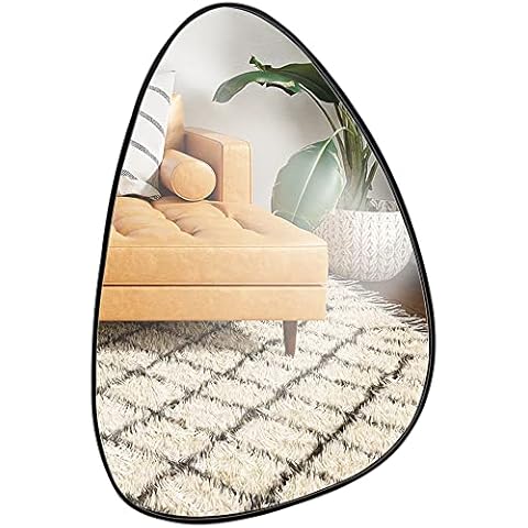 Mirrorize Irregular Wall Mirror, Asymmetrical Wall Mirror, Modern Abstract Wall Mirror Decor for Living Room Bathroom Bedroom Entryway 19"X27" Cover
