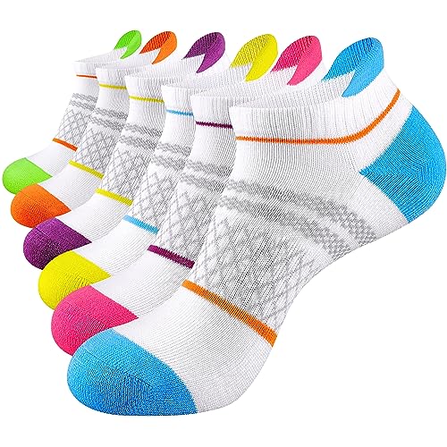 Image of eallco Womens Ankle Socks Athletic Running Short Socks With Cushioned Sole 6 Pairs