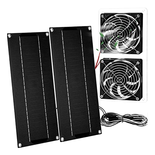 SANZH Solar-Abluftventilator | Solarventilator 10 W für Gewächshaus – Lüfter für Kühlung 10 W mit Kabel für kleine…
