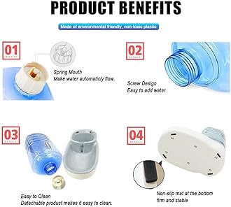 NeoStyle Automatic Dog Cat Feeder and Water Dispenser, 3.8L Large Capacity Dog Water Dispenser Dog Food Dispenser Set for Small, Medium and Large Pets (gray, food feeder+water dispenser)