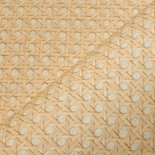 VEELIKE Natürliche Braune Rattan Tapete Selbstklebend Nicht Texturierte Rattan Gewebe Tapete Schlafzimmer Wand Dekoration Badezimmer Wasserfest Tapeten Wohnzimmer Klebefolie für Schränke 40cm×300cm