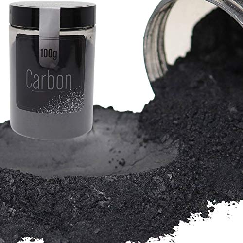 FIREDOTS Carbon Black Mica Powder for Epoxy Resin Art, Huge 100g Jar, Black Mica Epoxy Resin Pigment, Mica Powder Black Resin Color Pigment, Black Epoxy Color Pigment, Black Pigment Resin Epoxy