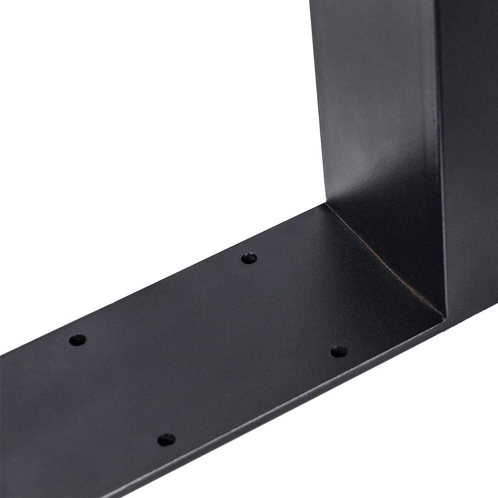 Melko 2X Tischkufen aus Vierkantprofilen 80x40 mm Tischuntergestell 60 x 72 cm Tischbeine Tiefschwarz inkl. Bodenschoner