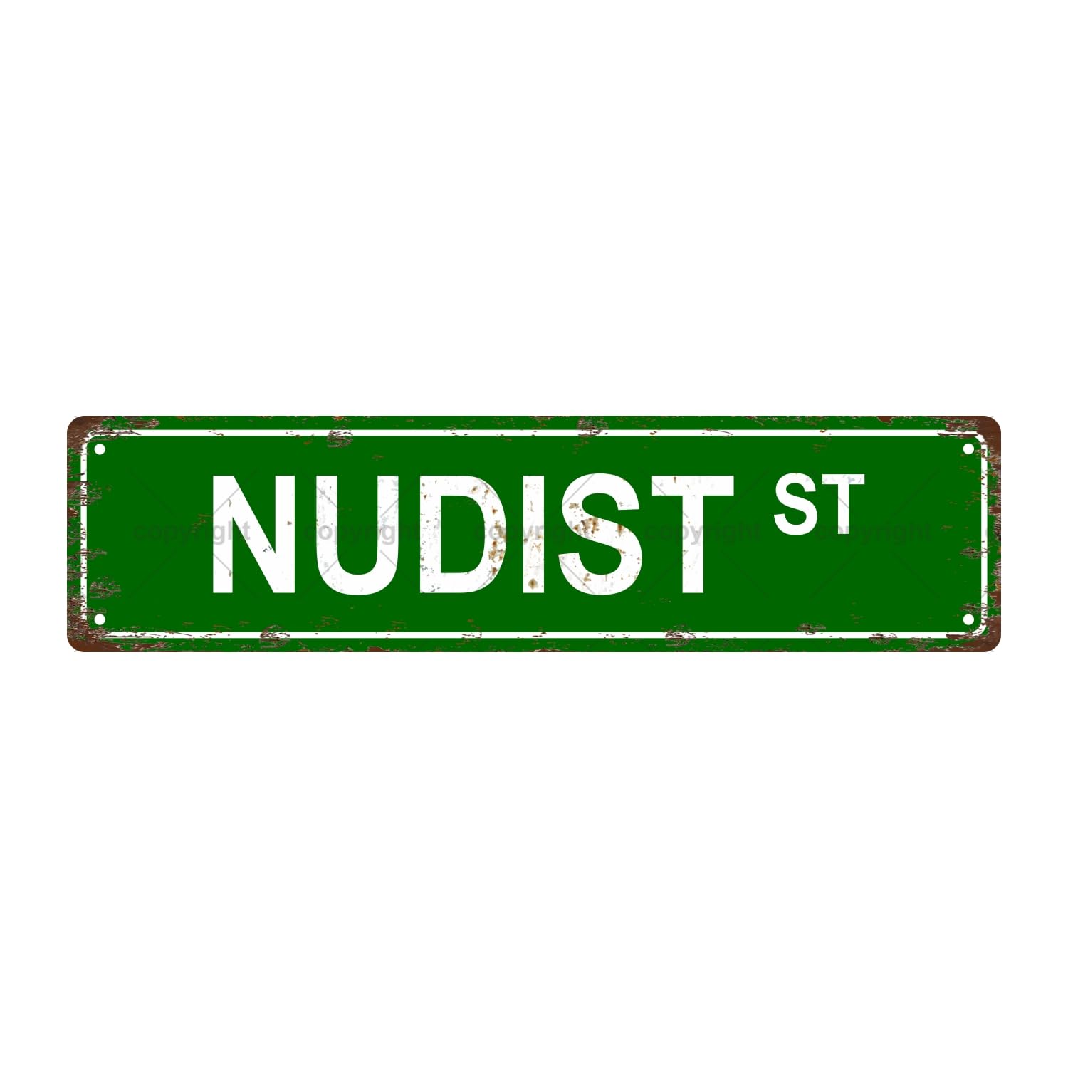 Nudist St People Metal Tin Street Sign Bar Cafe Garage Cave Home Room Wall Bathroom Farmhouse Garden Porch Patio Decor,4x16 Inch
