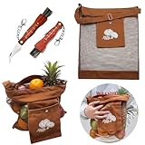 YZNlife Mushroom Foraging Kit - Hunting Bag, Mushroom Knife for Harvesting, Brown