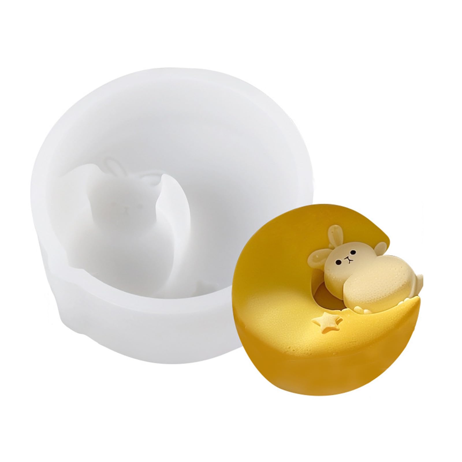 Buxuaaaa Flexible Silicone Mousses Cake Mold Rabbits Shaped Chinese Elegant Pastries Baking Supplies Flexible Dessert Mold