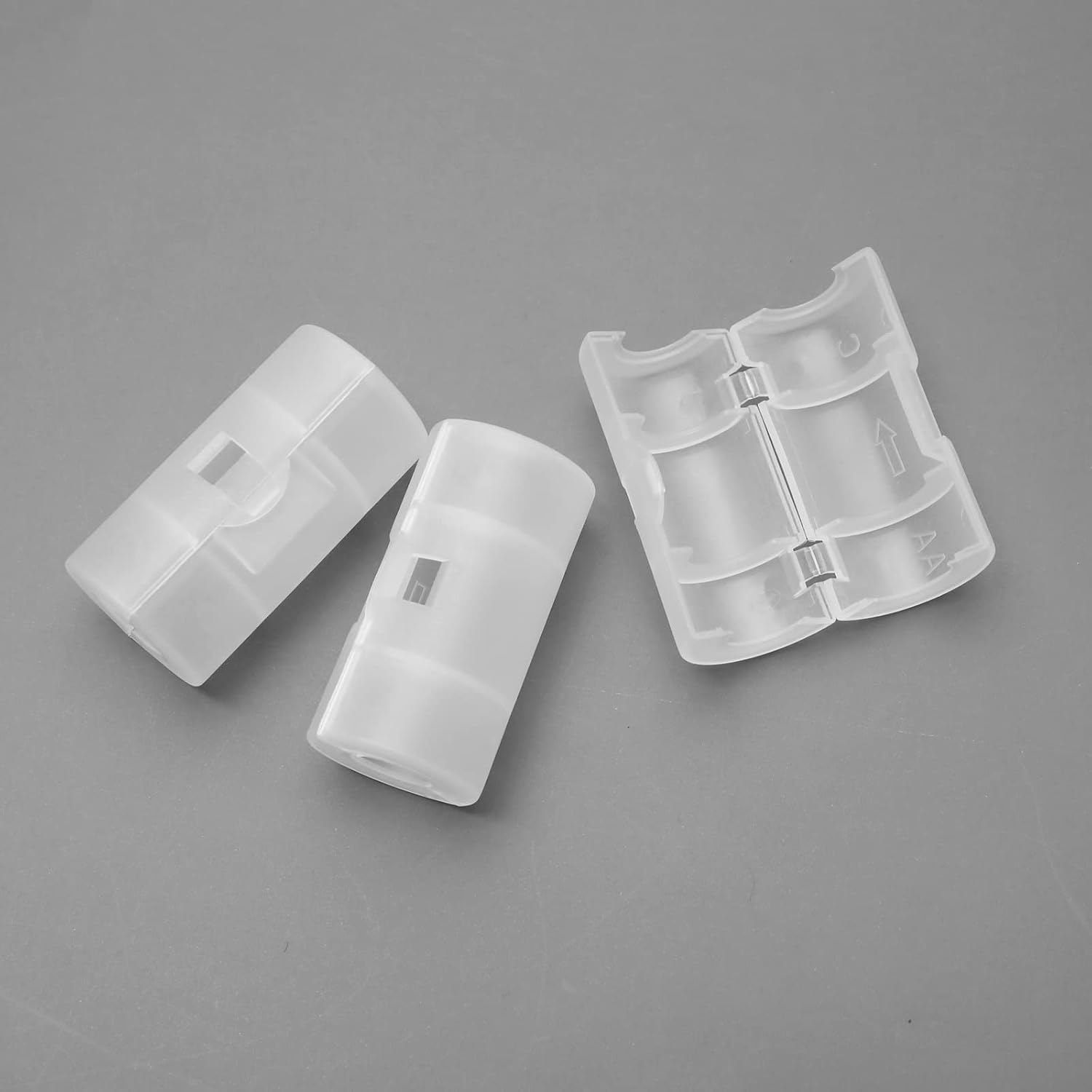 ECSiNG 8Pcs Battery Conversion Cartridge Replacement AA to C Size Cell Battery Conversion Adapter Holder Battery Accessories Plastic