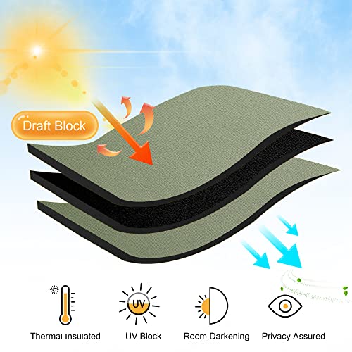 RYB HOME Sage Green 72 inch Curtains for Living Room, Blackout Window Drapes Light Blocking and Noise Reducing Panels for Boys Bedroom Nursery, W 42 x L 72 inchs, Set of 2, Sage Green