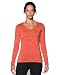 Under Armour Women's Twist Tech Long Sleeve, Dark Orange/Metallic Silver, Medium