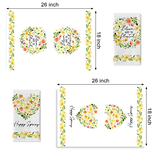Seliem Floral Wreath Kitchen Dish Towel Set #TOP15