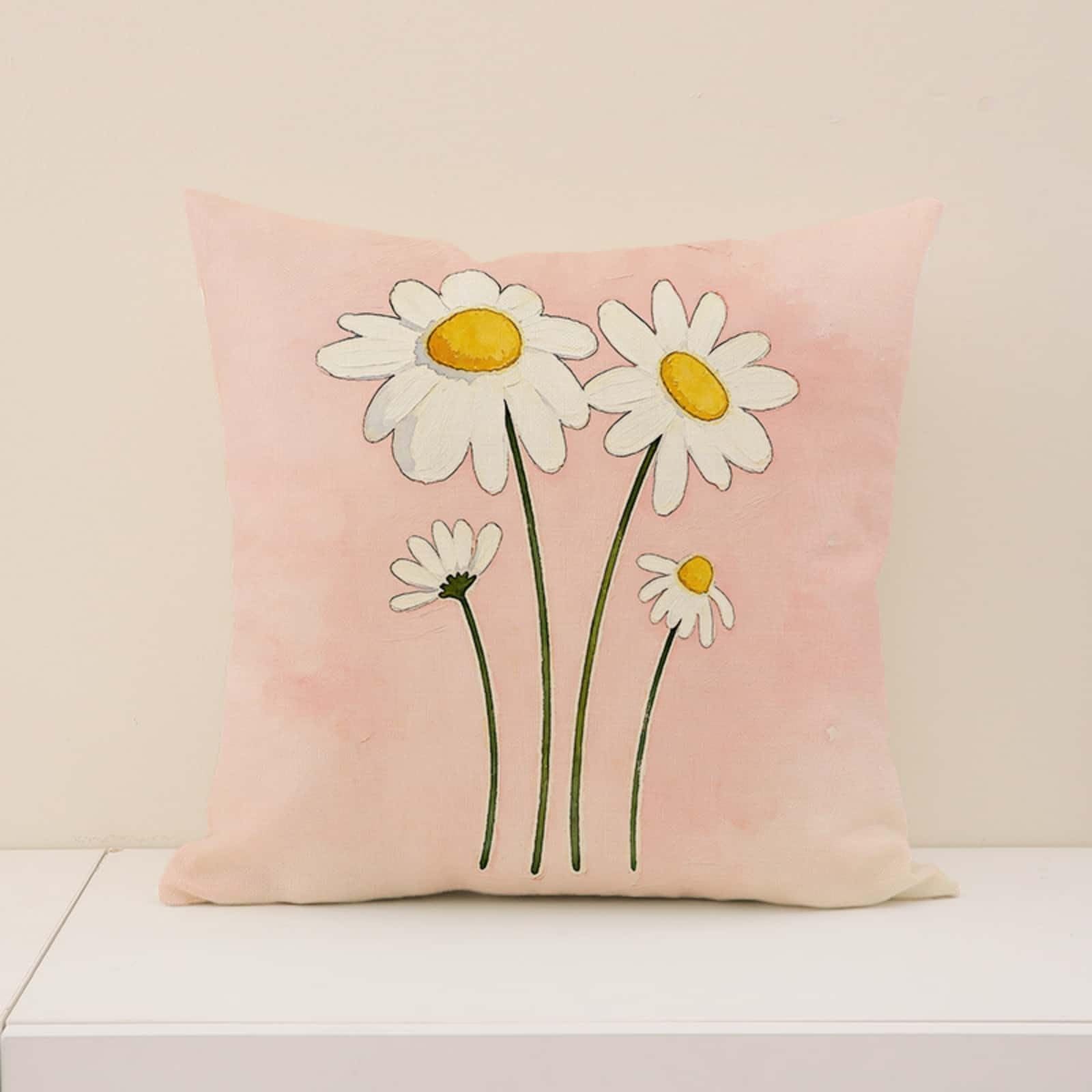 Cushion Covers 40cm x 40cm Green Plants Sofa Cushion Cover Linen with Invisible Zippers,Throw Pillow Covers for Bedroom Home Decor
