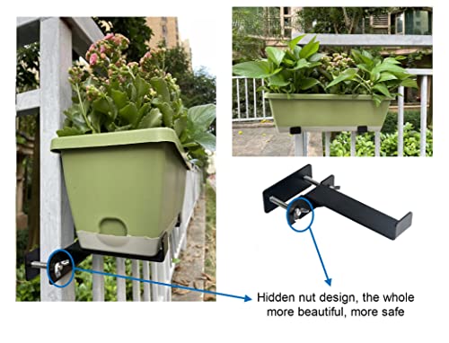 Deck Railing Planter Box Brackets, Universal Planter Box Outdoor Hanging Brackets, Heavy Duty Iron Black Planter Mounting Bracket, Durable Flower Box Brackets #TOP1