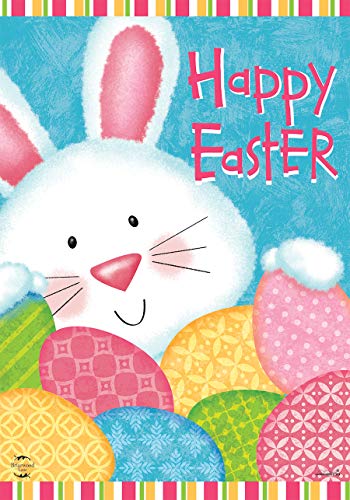 Bunny And Eggs Easter House Flag Holiday Decorated Eggs 28" X 40" Briarwood Lane #TOP2