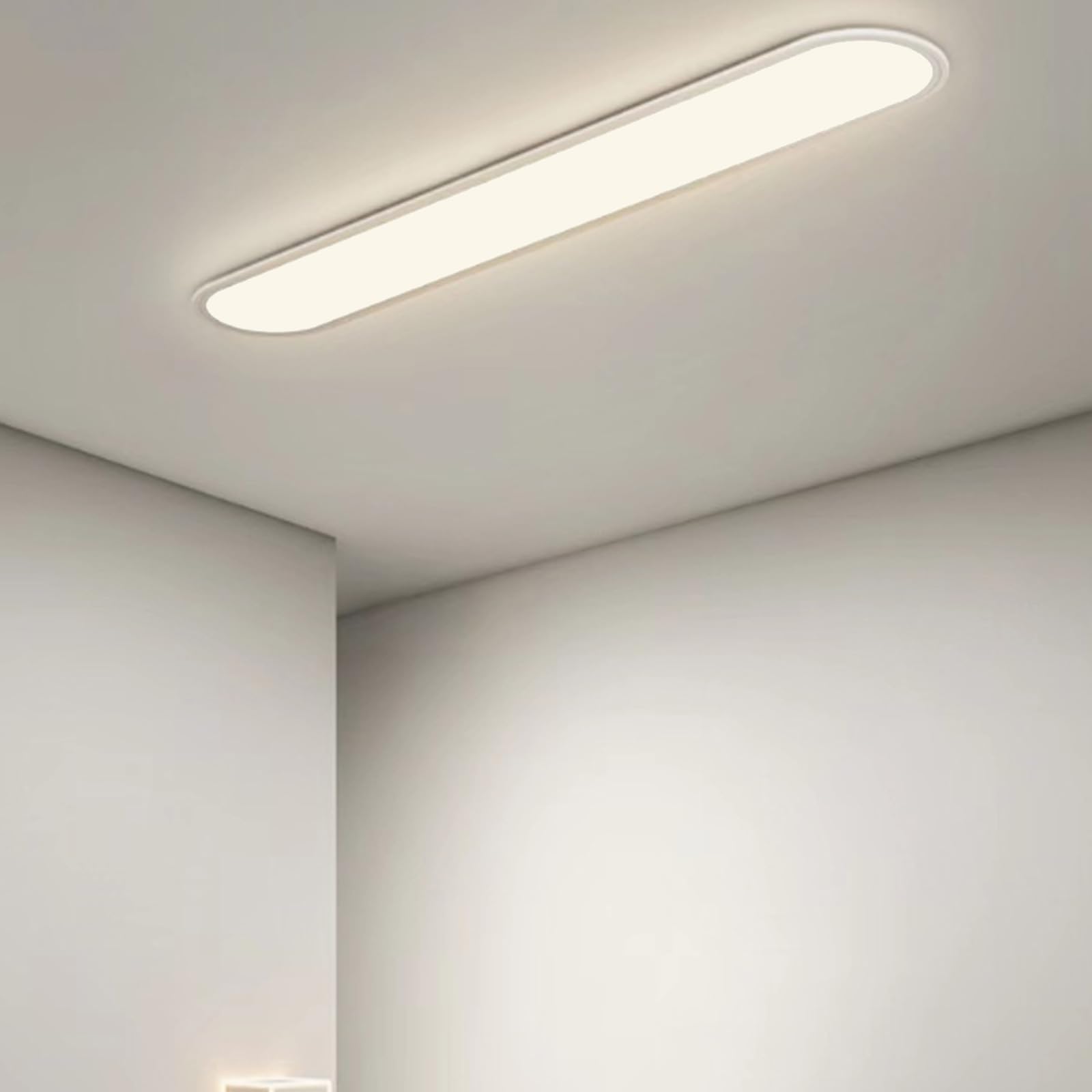 Slim LED Ceiling Light Long Strip Modern Minimalist Ceiling Lamps3000K/4000K/6000K Ceiling Lighting Three Colour Temperatures Ceiling Light Kitchen Home Office Hallway (80cm,White Neutral Light)