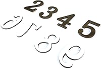 Vista 3 de 1 número de buzón de metal de 3 pulgadas, números de casa de aleación de zinc maciza para exteriores, números de dirección 3D autoadhesivos