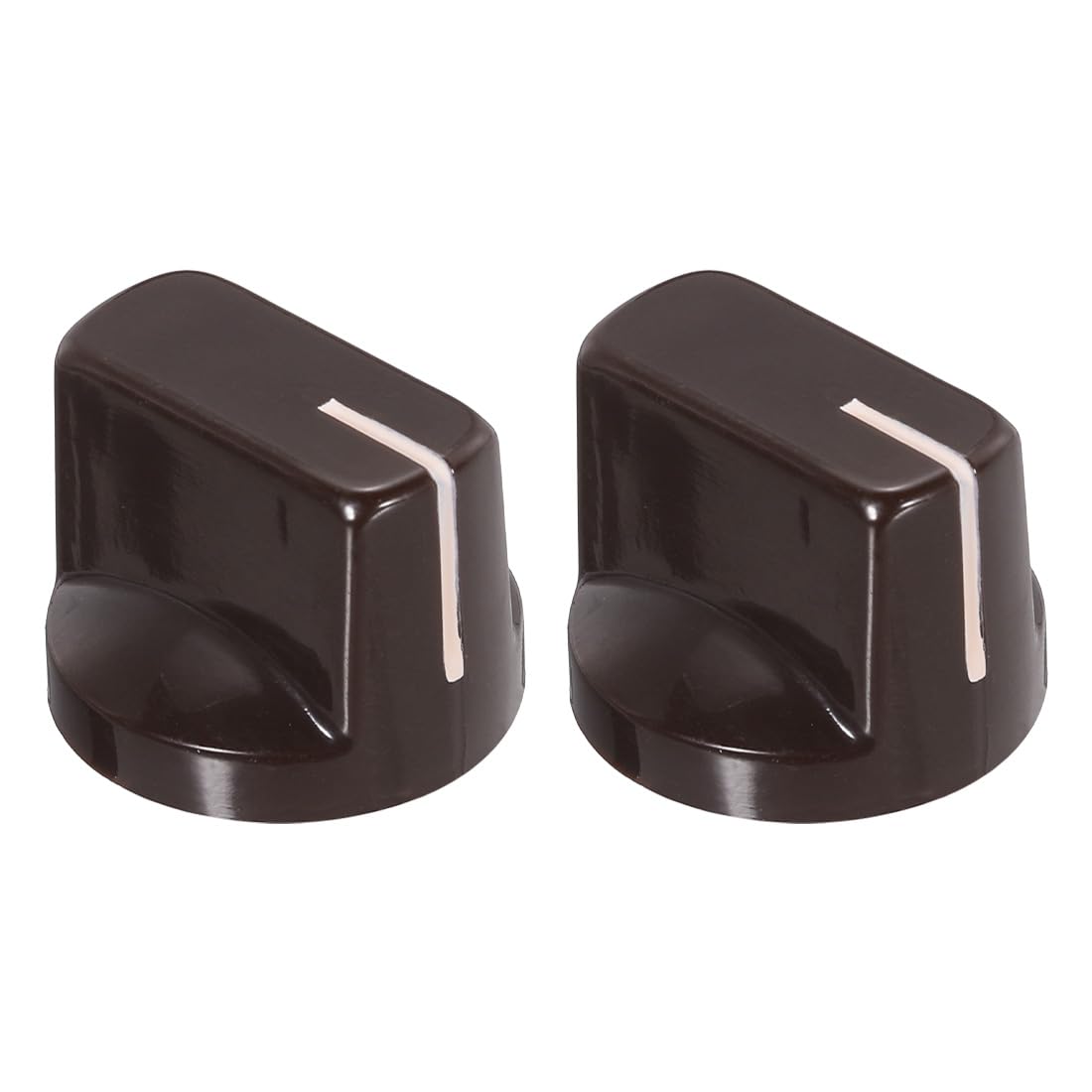 uxcell 2Pcs 6.4mm Shaft Hole Guitar Ampere Effect Pedal Knobs Pointer Control Knobs with Set Screw Coffee