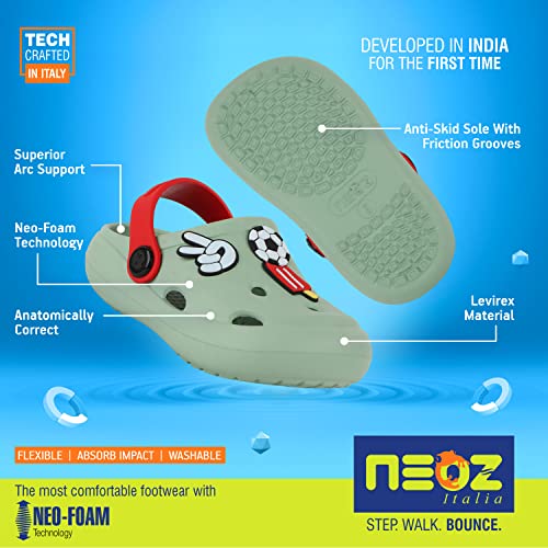 Image of NEOZ Casual Slingback Clogs for Kids with Soft Sole | Slip-On Breathable, Lightweight | Comfortable & Durable | Stylish Indoor & Outdoor Sandals Clogs for Kids