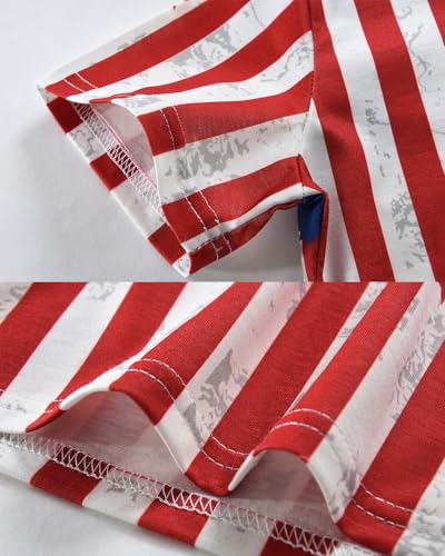 Image of DDSOL Girls July 4th Crop Tops Patriotic Shirt American Flag Short Sleeve Tshirts for Girl 6-14 Years