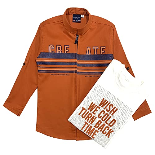 Image of CHARCHIT Boys Striped Party White Shirt