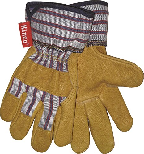 KINCO 1917-Y Child's Grain Pigskin Leather Glove with Safety Cuff, Ages 7-12, Youth