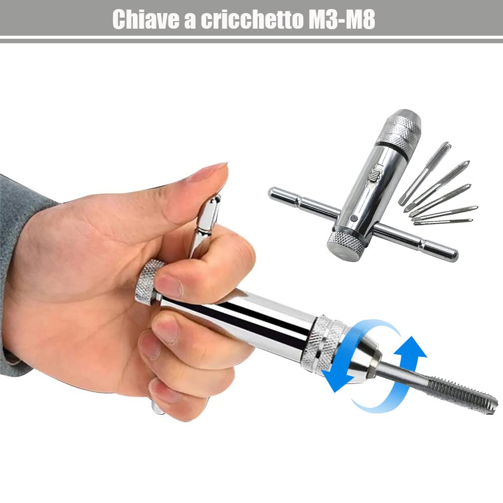 GIRAMASCHIO A CRICCHETTO CHIAVE GIRA MASCHI VITA Svita Filiera Misure M5 M12 GIRAMASCHIO A CRICCHETTO CHIAVE GIRA MASCHI VITA Svita Filiera Misure M5 M12