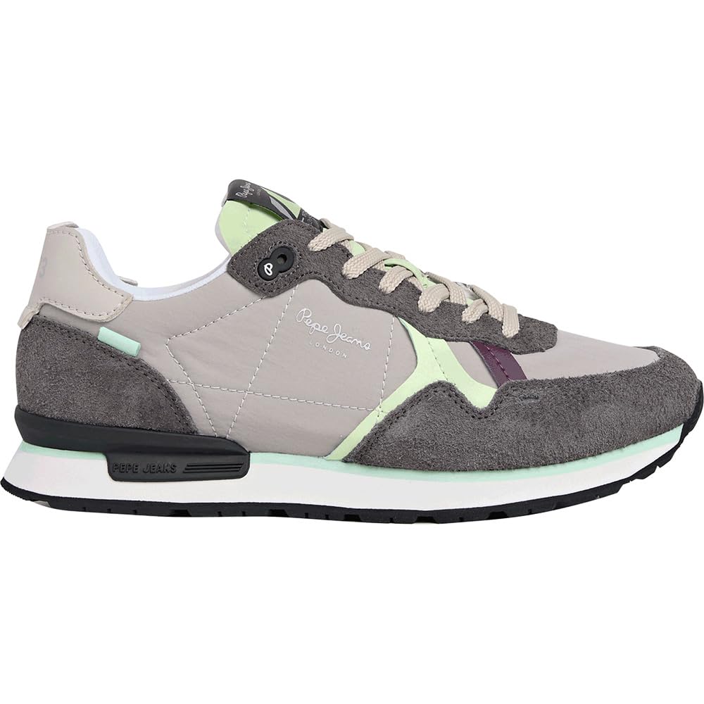 Pepe Jeans Women's BRIT AIR W Sneak, Grey (Smoke Grey), 5