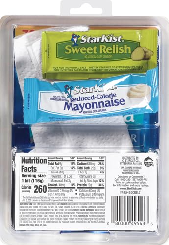 Image of StarKist Lunch To-Go Chunk Light Mix Your Own Tuna Salad (Pouch), 4.1 Ounce Kit (Pack of 4)