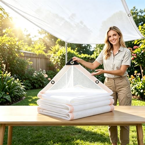 Filet d'ombrage blanc 4x12m avec oeillets pour serre - 6