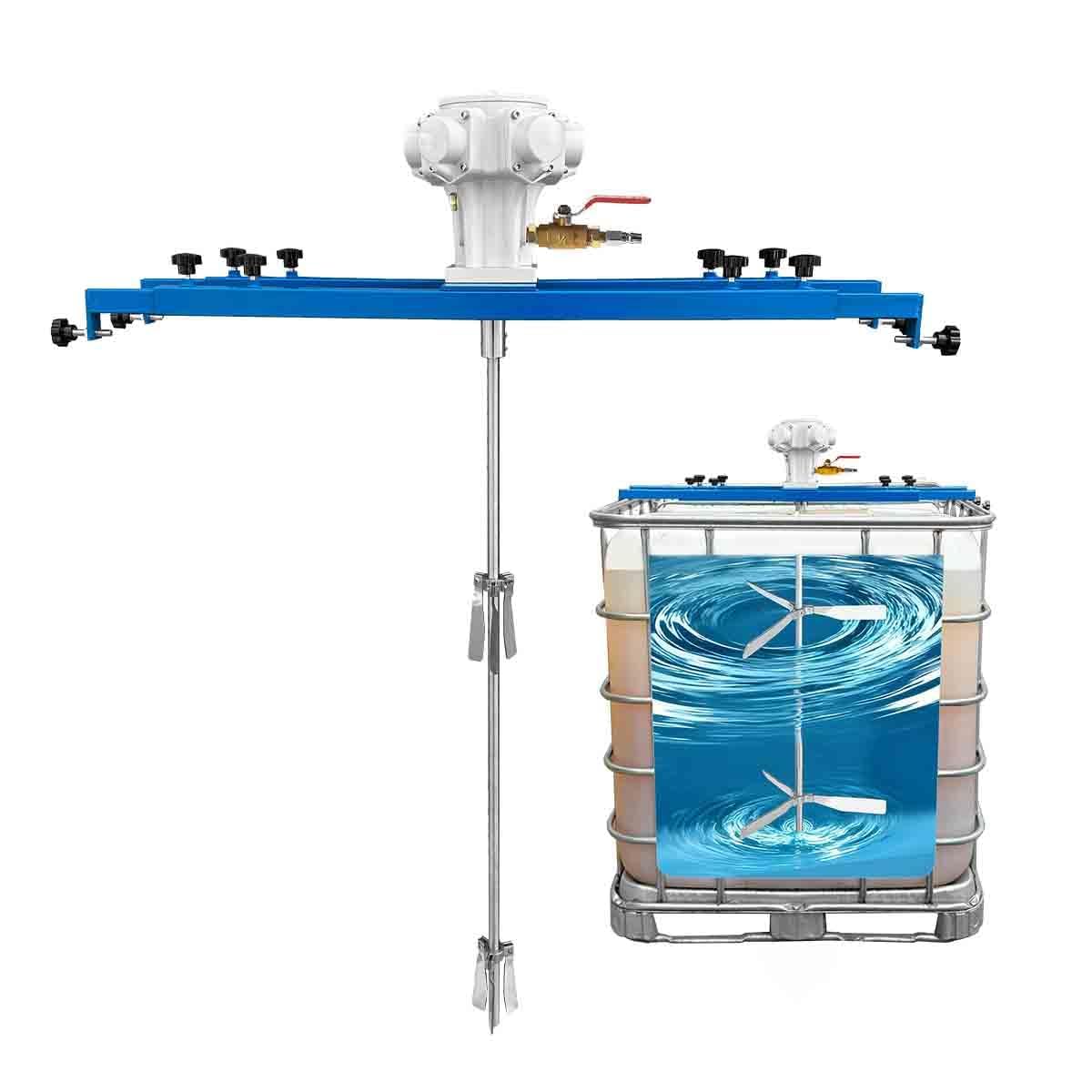 Agitador Neumático Para Ibc, Mezclador Neumático De Pintura Para Ibc De 275 Galones, Material De Acero Inoxidable, Pala Plegable, Para Tanque Ibc De 1000 L Para Adhesivo, Lubricante, Pintura,