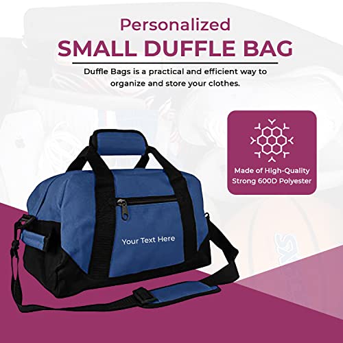 Personalized Passion Small Duffle Bag for Boys and Girls - Perfect Sized 14” Two Toned Travel Duffle - Personalized Name Sports Gym Bag for Storage - Navy Blue2