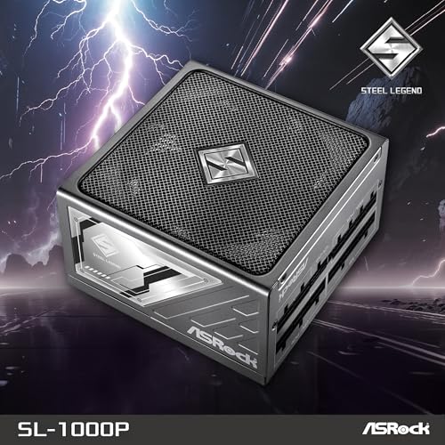 Image of ASRock Steel Legend SL-1000P 1000W ATX Power Supply, 80 Plus Platinum, ATX3.1 & PCIe 5.1 Ready, Fully Modular, 135mm FDB Fan, 10-Year Warranty Lambda A+