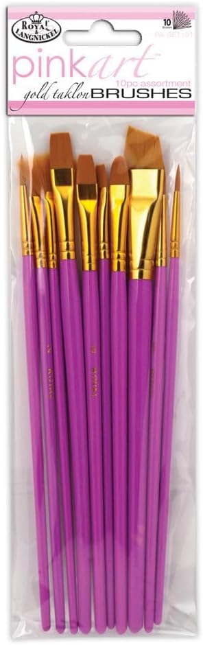 Pink Art Taklon Brush Set, Pink 10/Pkg