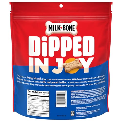 Image of Milk-Bone Peanut Buttery Dipped Dog Biscuits with Jif Peanut Butter, 32 Oz. Bags (Pack of 4)