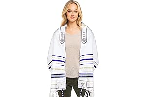 Messianic Tallit Prayer Shawl with Bag - 72" x 22