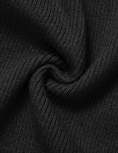 Image of ZESICA Women's 2026 Ribbed Knit Dress Long Sleeve Mock Neck Slim Fit Side Slit Fall Elegant Sweater Dresses