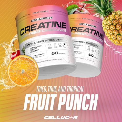 Image of Cellucor Creatine Powder, Fruit Punch Flavor - Increases Strength, Lean Muscle Mass & Endurance, Micronized Creatine for Fast Absorption, 5g Creatine per Serving, 50 Servings